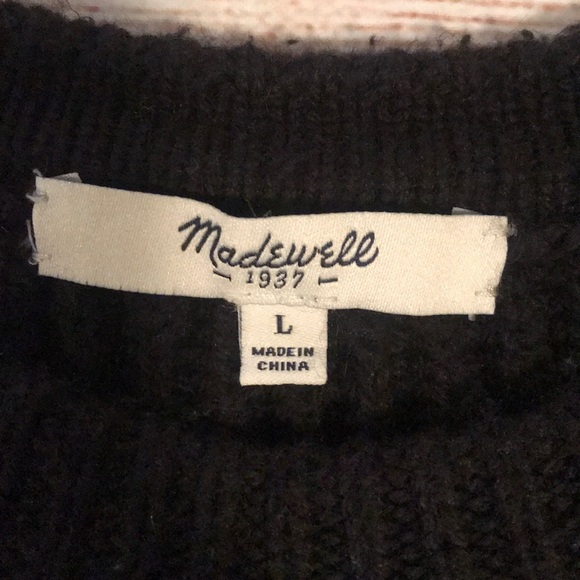 Madewell Tracklist Side-Zip Pullover Ribbed Sweater Size Large - Picture 5 of 16